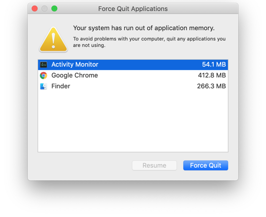lower memory usage for chrome on mac